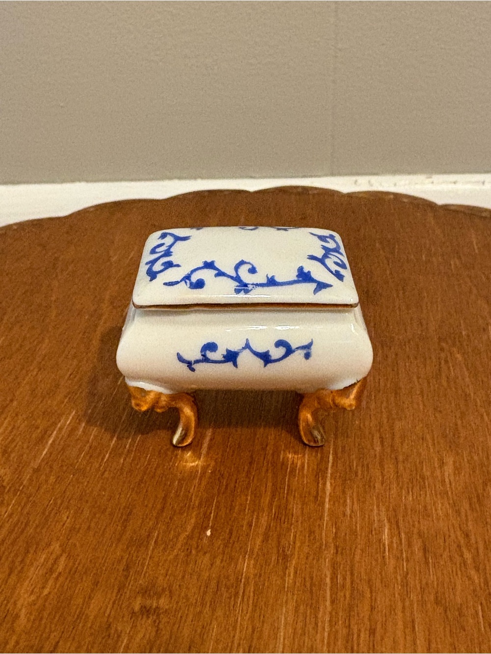 Blue and white mini trinket dish